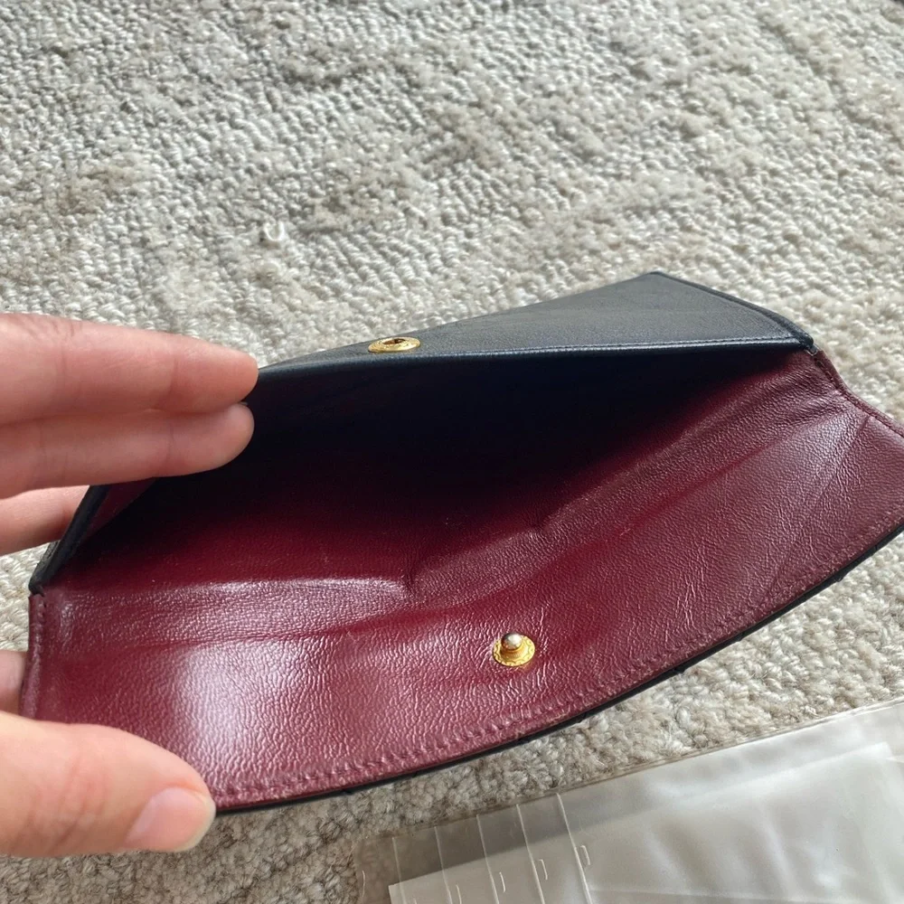 Vintage CHANEL Black Quilted Wallet with Gold Logo - Picture 10 of 16